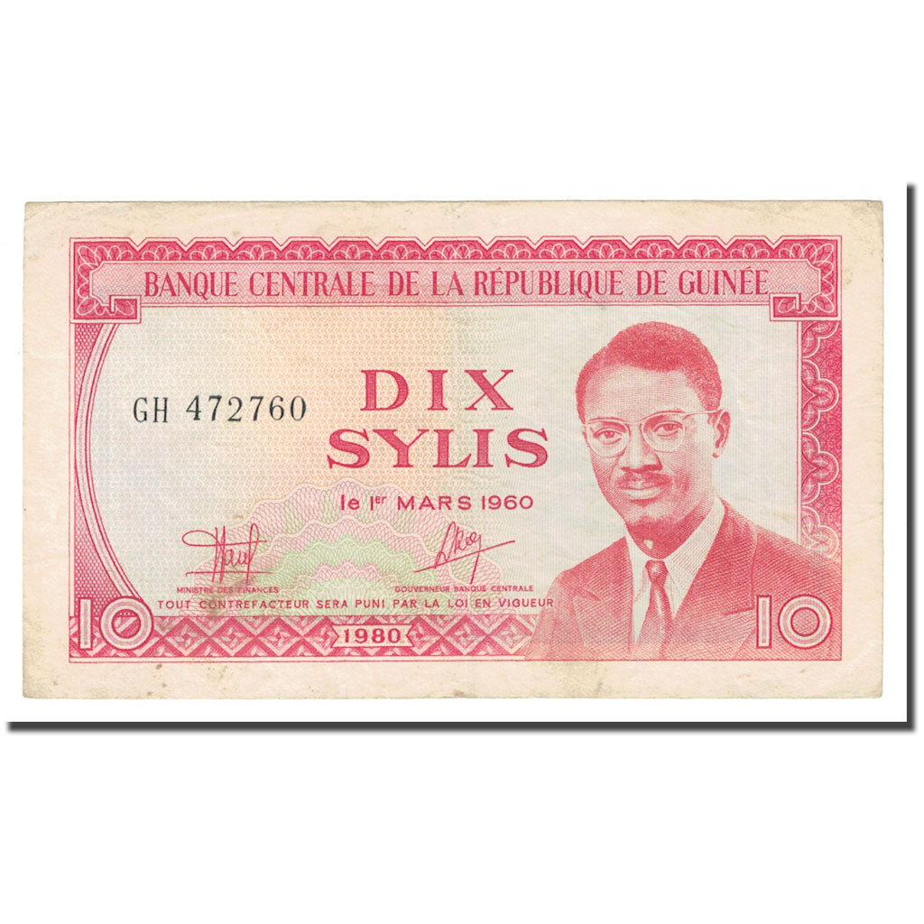 Banknote, Guinea, 10 Sylis, 1960, 1960-03-01, KM:23a, UNC(63)