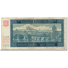 Biljet, Bohemië en Moravië, 100 Korun, 1940, 1940-08-20, KM:6a, TB