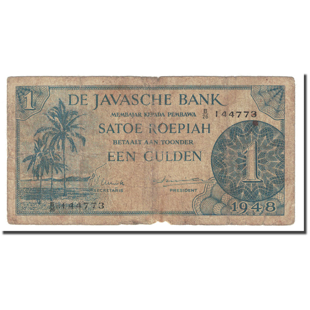 Banknote, Netherlands Indies, 1 Gulden, 1948, KM:98, VF(20-25)