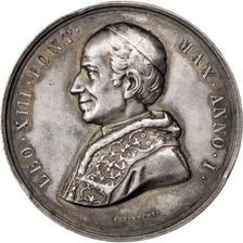 Vatican, Religions & beliefs, Medal, 1878, AU(55-58), Silver, 44, 34.20