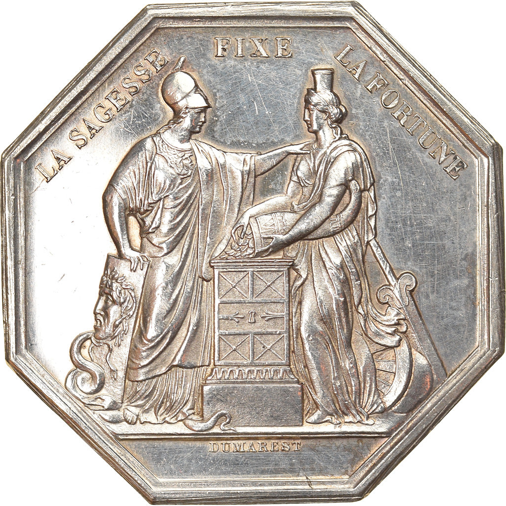 France, Medal, Banque de France, An VIII, Dumarest, MS(63), Silver