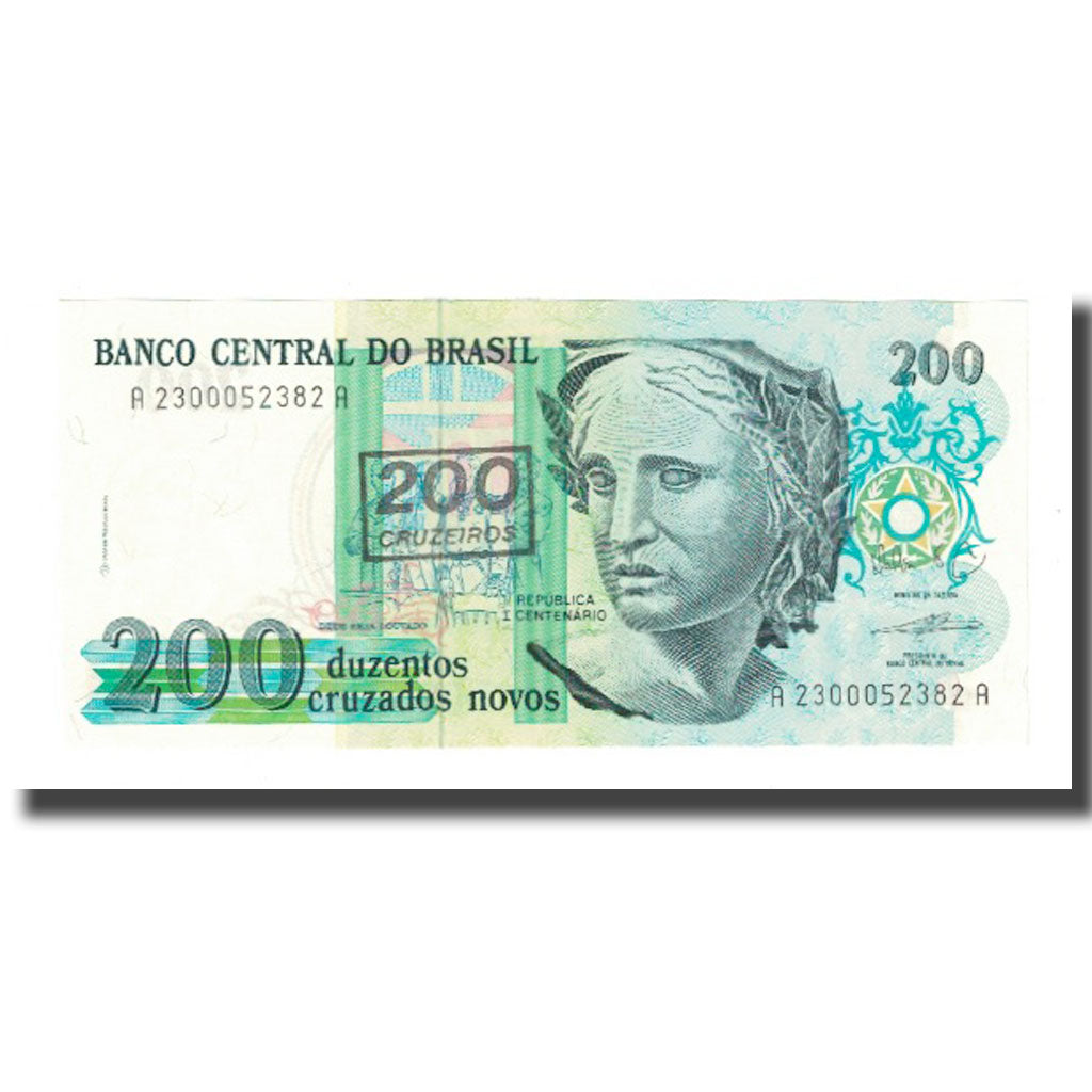 Billete, 200 Cruzeiros on 200 Cruzados Novos, Brasil, KM:225b, SC