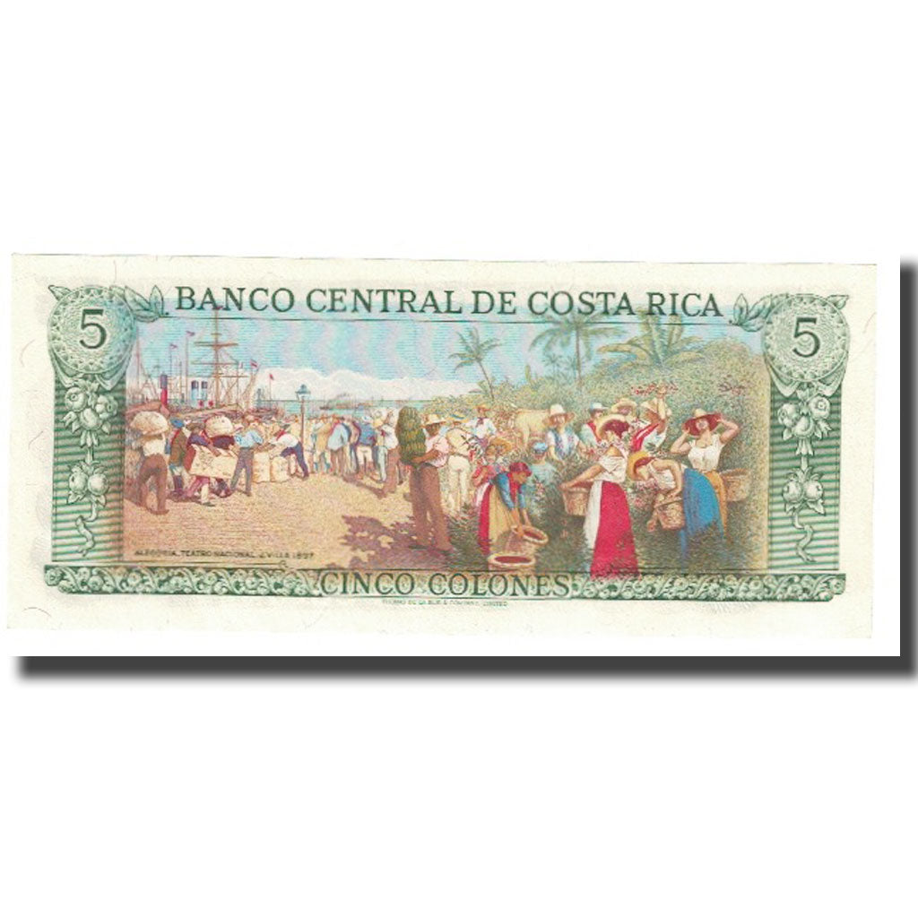Banknote, Costa Rica, 5 Colones, 1989, 1989-10-04, KM:236d, UNC(63)