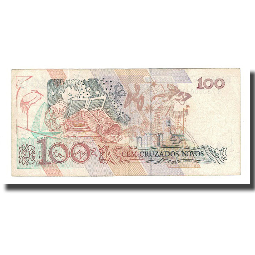Billete, 100 Cruzados Novos, Brasil, KM:220b, MBC