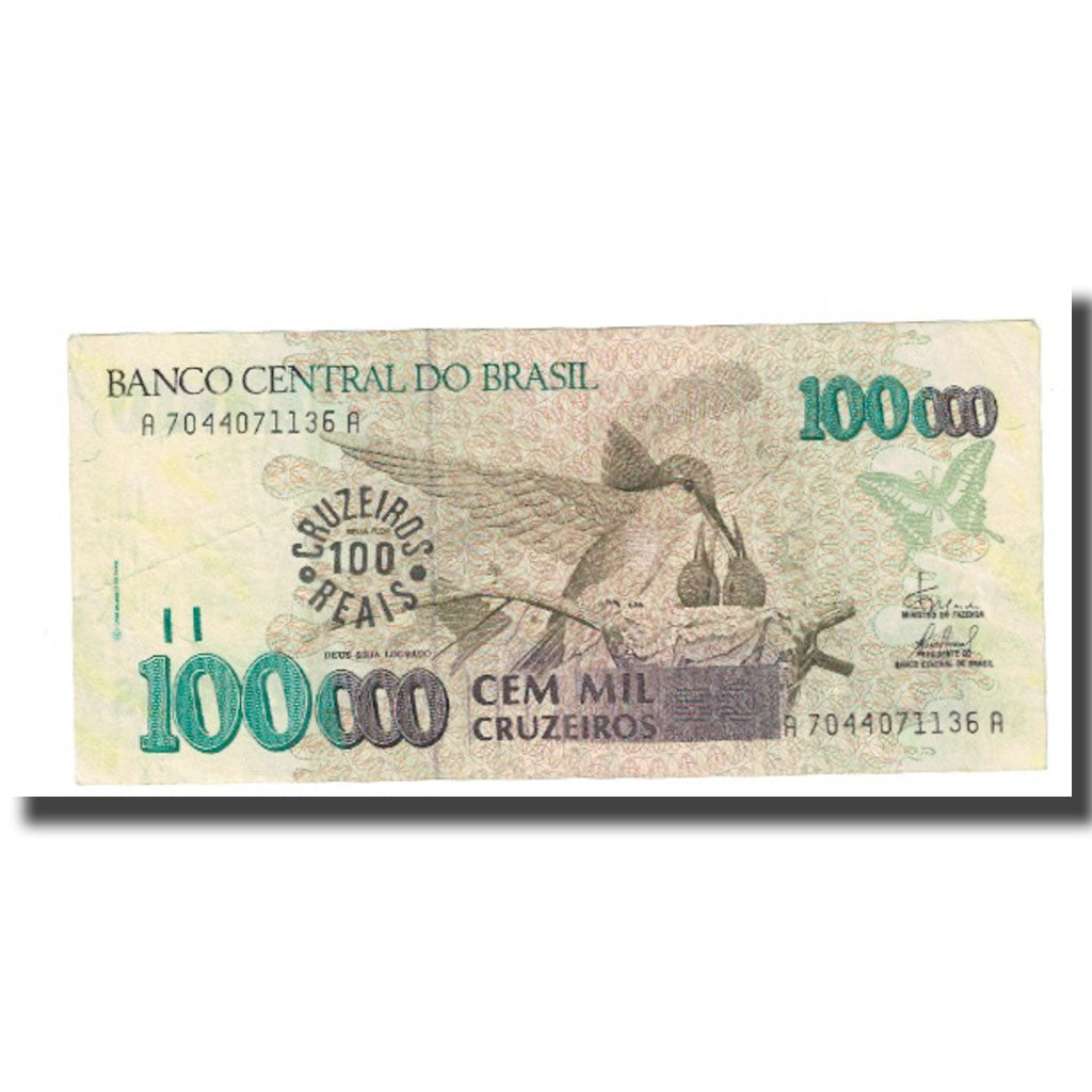 Banknote, Brazil, 100,000 Cruzeiros, KM:235d, EF(40-45)