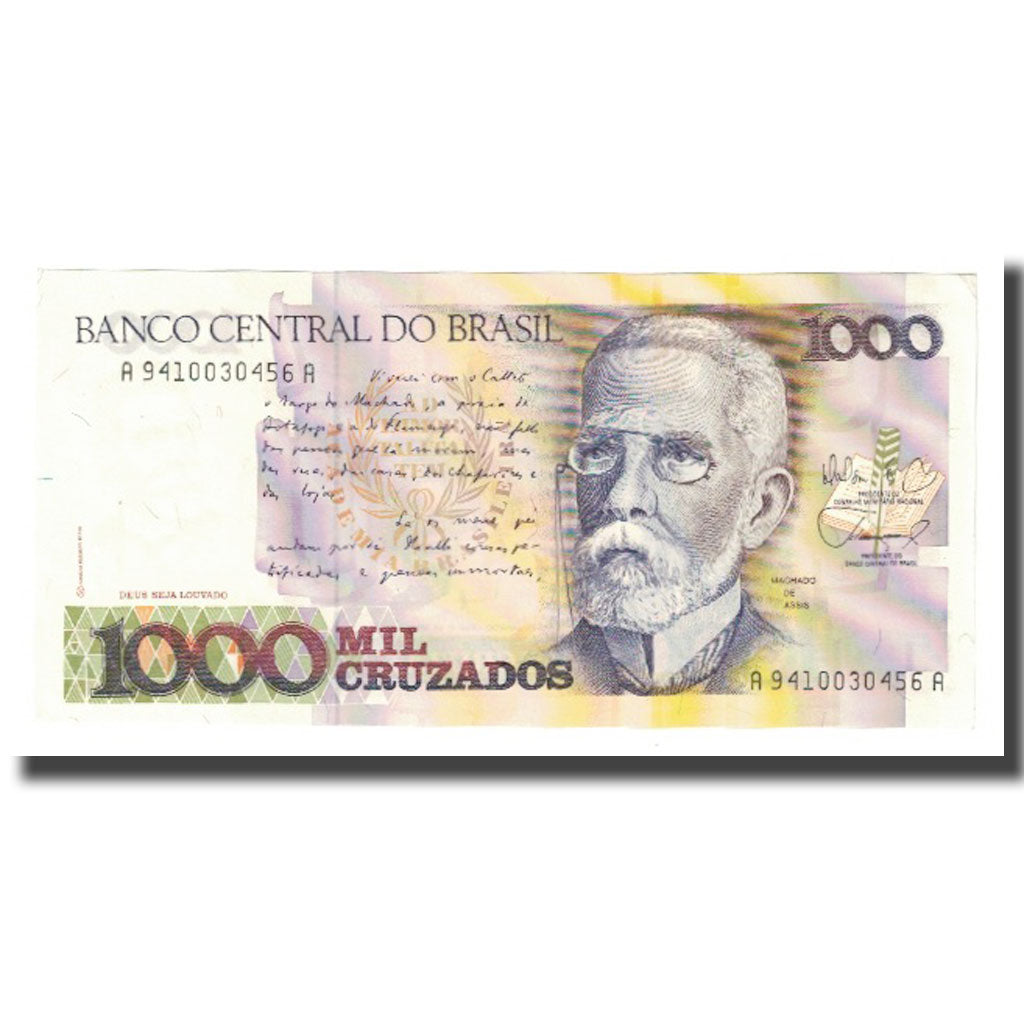Biljet, Brazilië, 1000 Cruzados, KM:213b, SPL