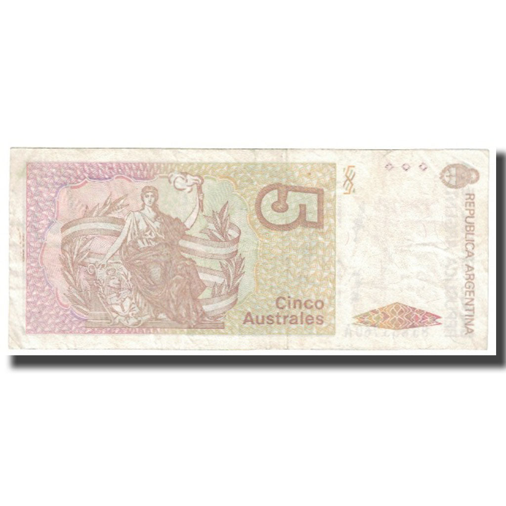 Billet, Argentine, 5 Australes, KM:324b, TTB