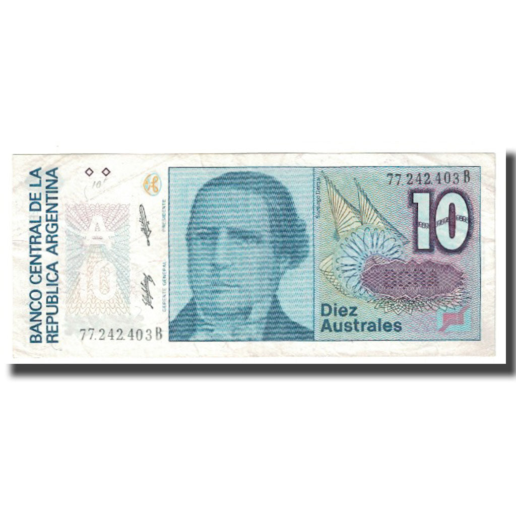 Biljet, Argentinië, 10 Australes, KM:325b, TTB