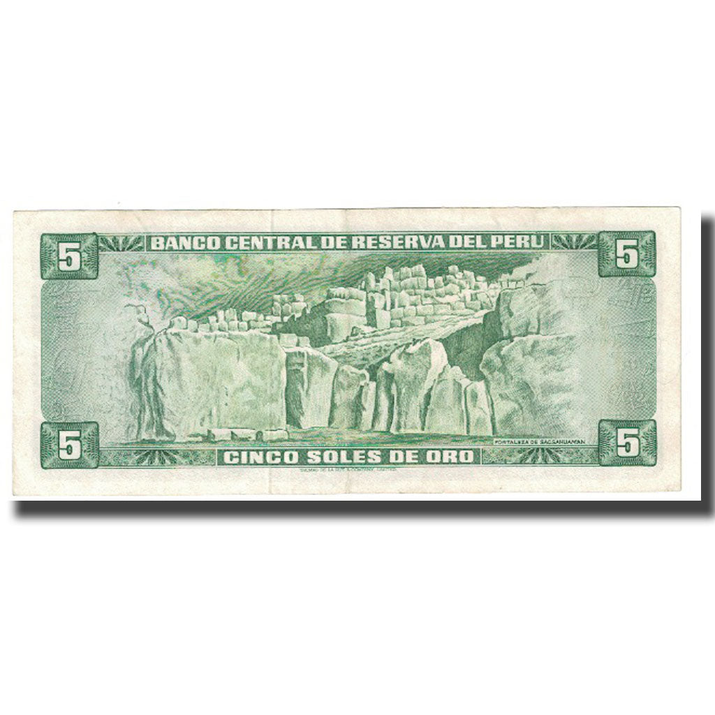 Billet, Pérou, 5 Soles De Oro, 1970, 1970-10-16, KM:99b, TTB