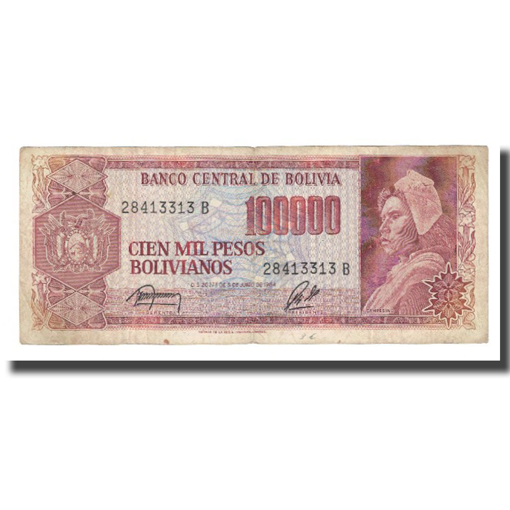 Banknote, Bolivia, 100,000 Pesos Bolivianos, 1984, 1984-06-05, KM:171a