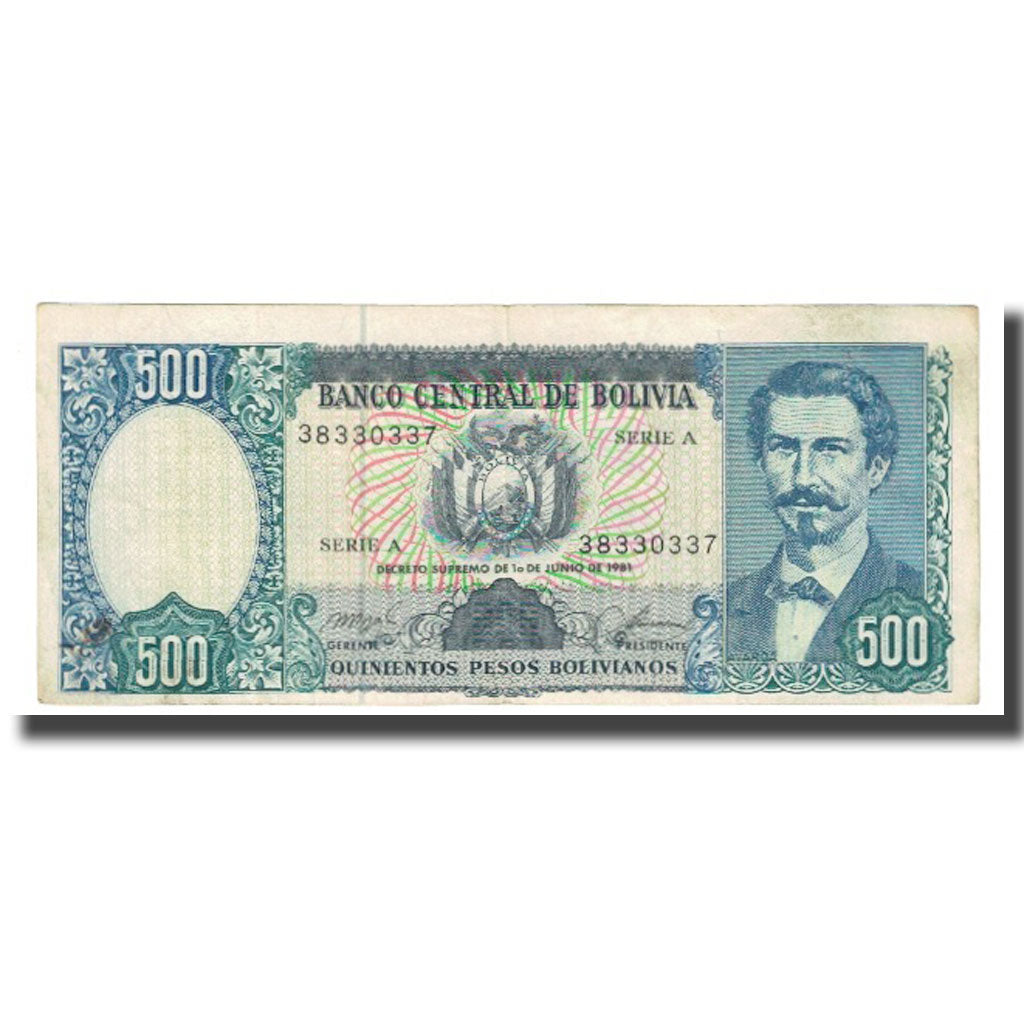 Billete, 500 Pesos Bolivianos, 1981, Bolivia, 1981-06-10, KM:166a, BC+
