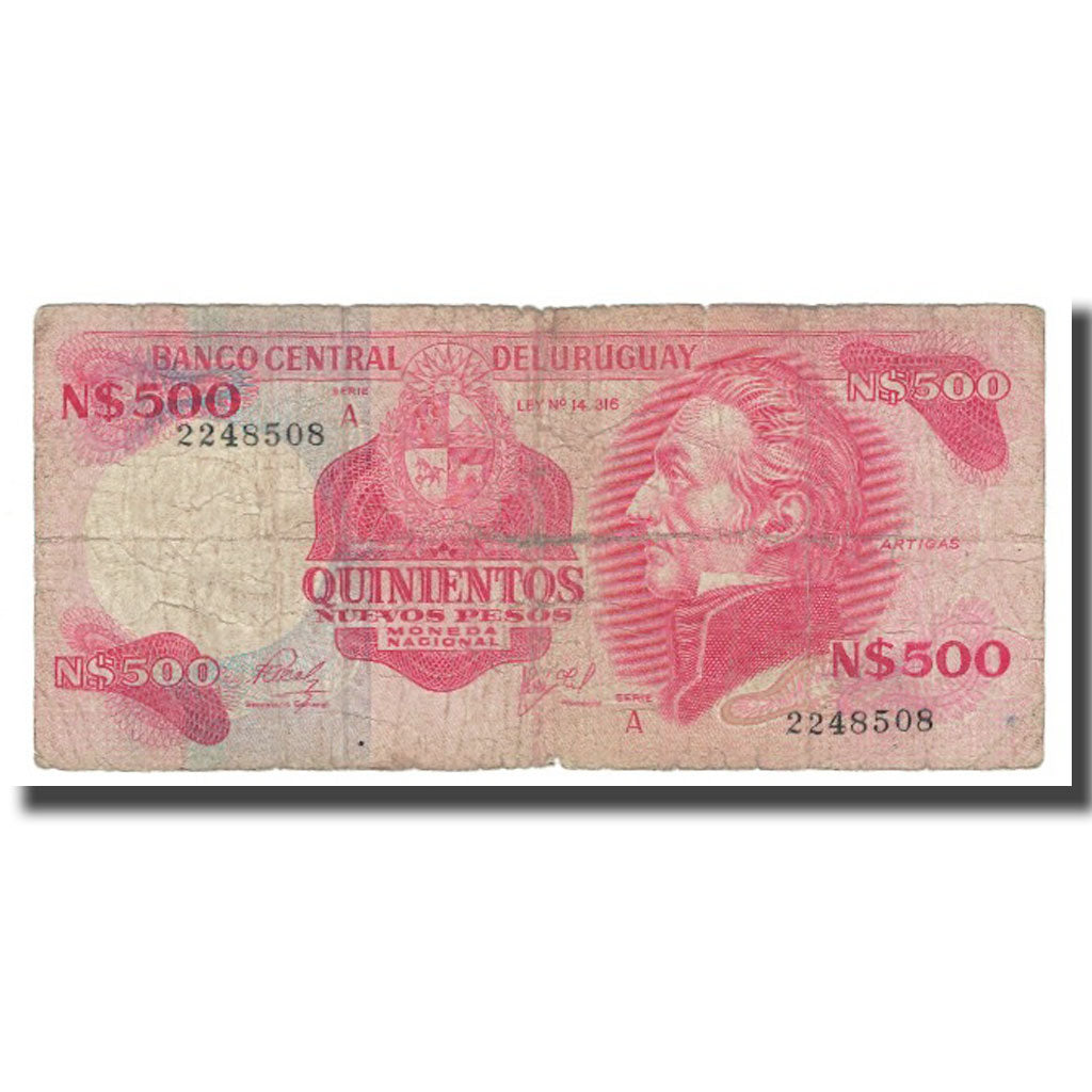 Banknote, Uruguay, 500 Nuevos Pesos, KM:63a, F(12-15)