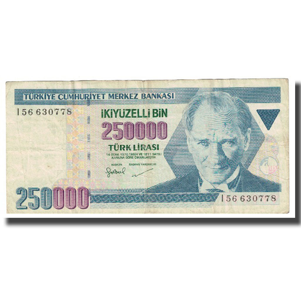 Billet, Turquie, 250,000 Lira, 1970, 1970-10-14, KM:207, TB+