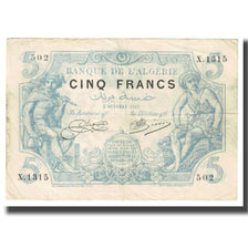 Banknote, Algeria, 5 Francs, 1917, 1917-10-03, KM:71b, VF(30-35)