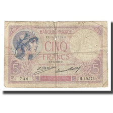 Francja, 5 Francs, 1929, 1929-04-08, VG(8-10), KM:72d