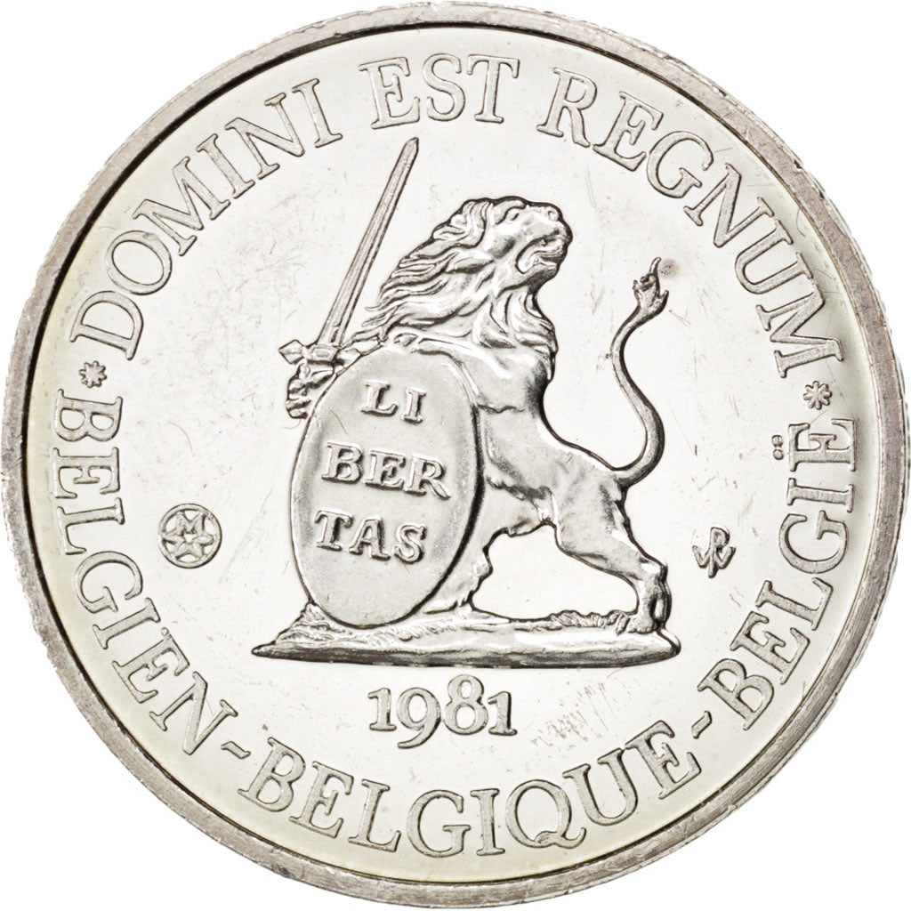Belgium, Geography, Medal, 1981, AU(55-58), Silver, 26, 7.90