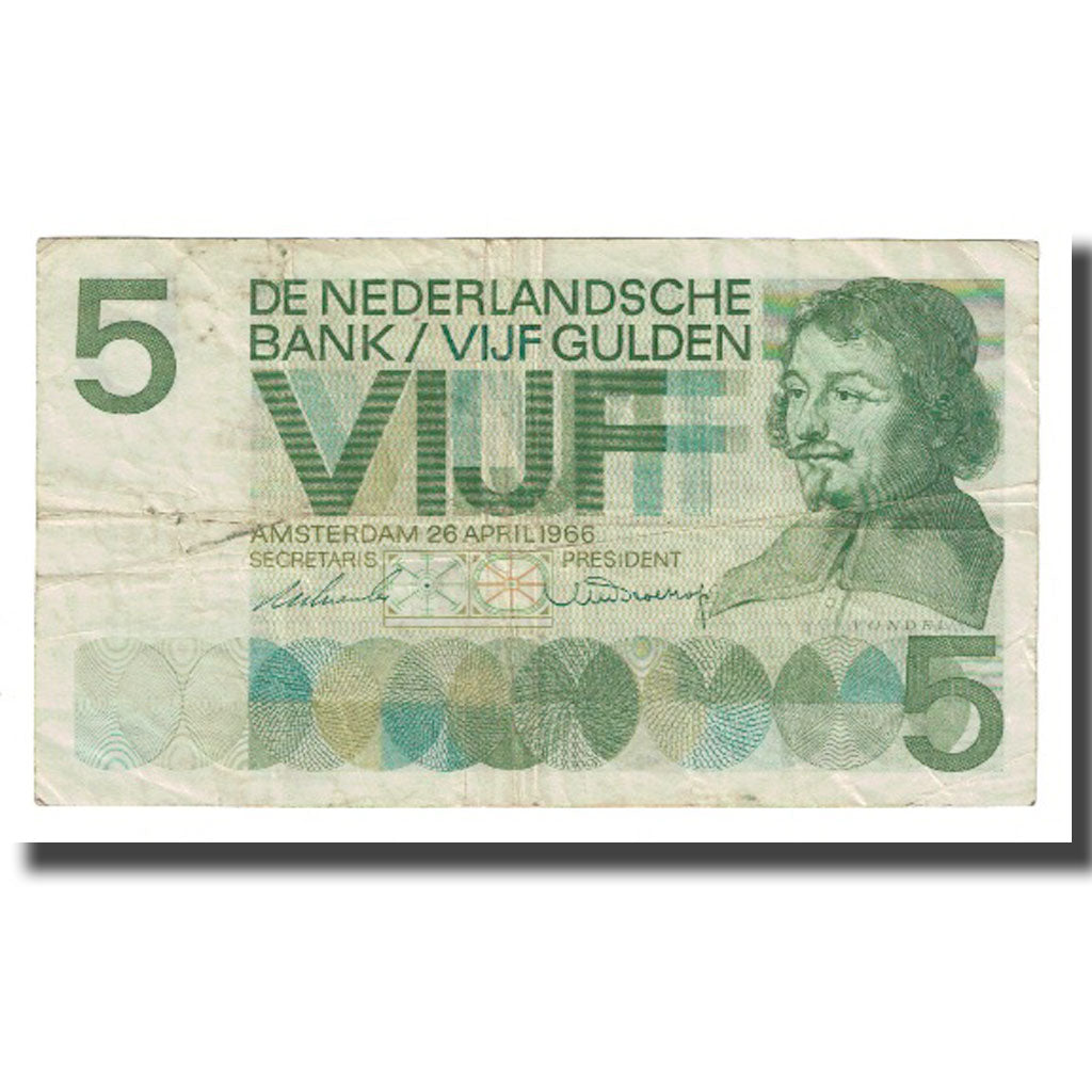 Banknote, Netherlands, 5 Gulden, 1966, 1966-04-26, KM:90a, VF(20-25)