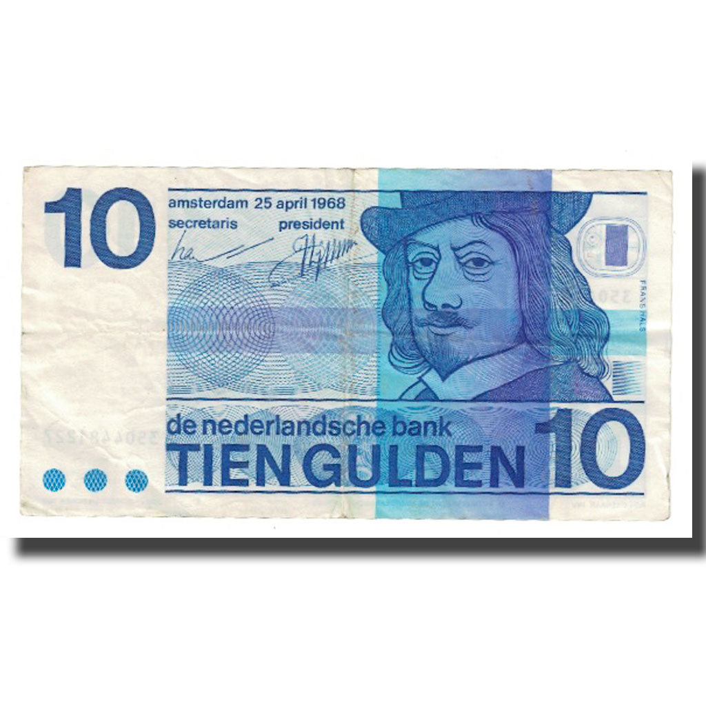 Banknote, Netherlands, 10 Gulden, 1968, 1968-04-25, KM:91b, VF(30-35)