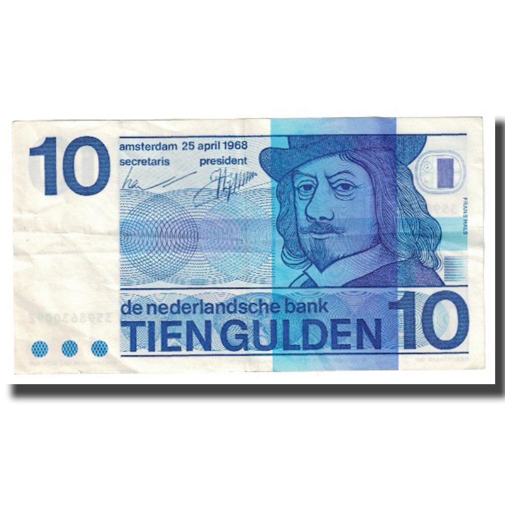 Banknote, Netherlands, 10 Gulden, 1968, 1968-04-25, KM:91b, EF(40-45)