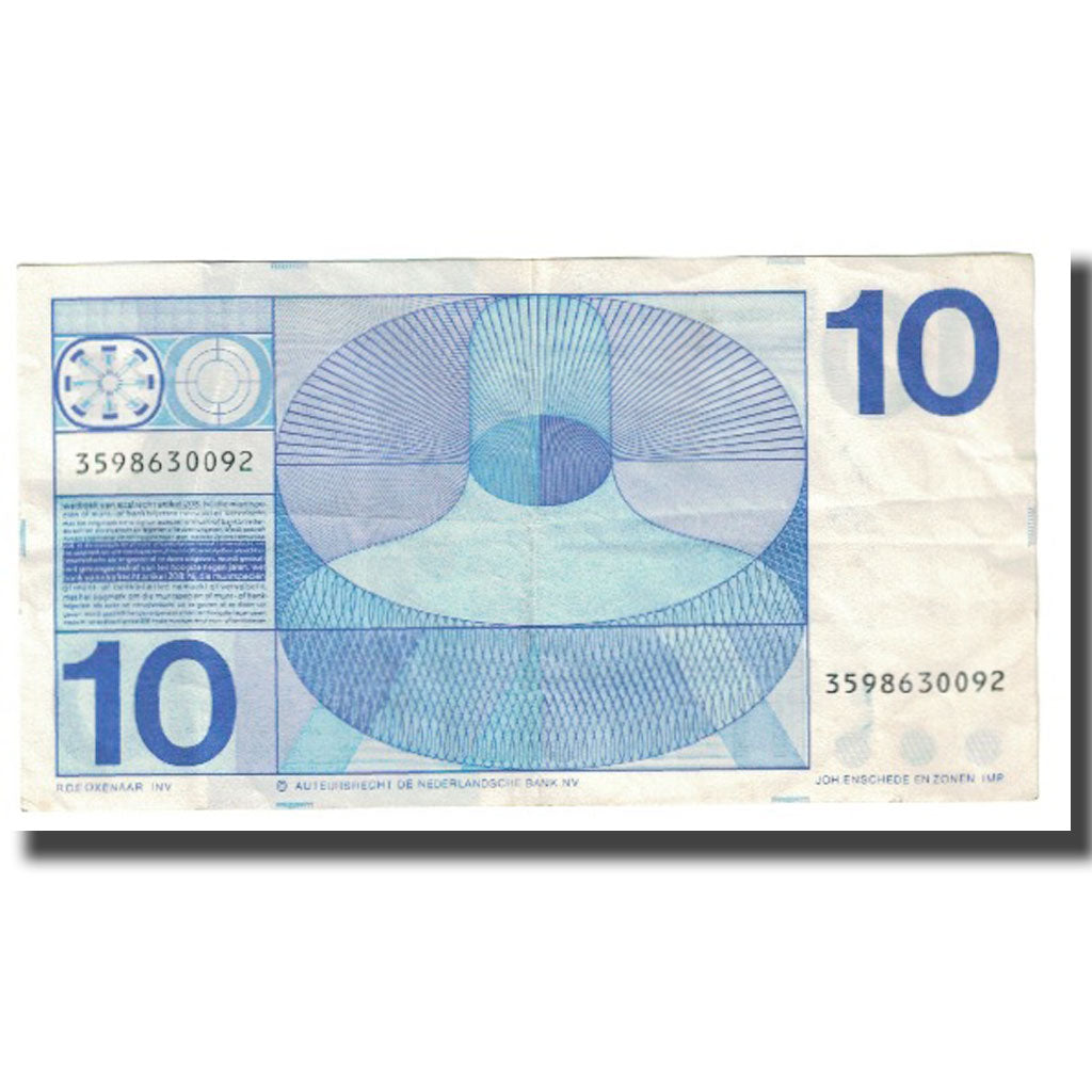 Banknote, Netherlands, 10 Gulden, 1968, 1968-04-25, KM:91b, EF(40-45)