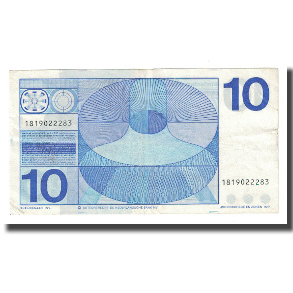Banknote, Netherlands, 10 Gulden, 1968, 1968-04-25, KM:91b, AU(50-53)