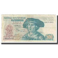 Billete, 500 Francs, 1971, Bélgica, 1971-03-11, KM:135b, BC+