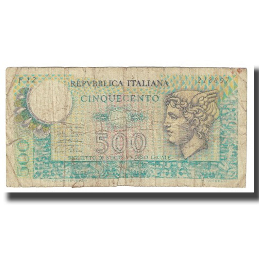 Nota, Itália, 500 Lire, 1974, 1974-02-14, KM:94, VG(8-10)