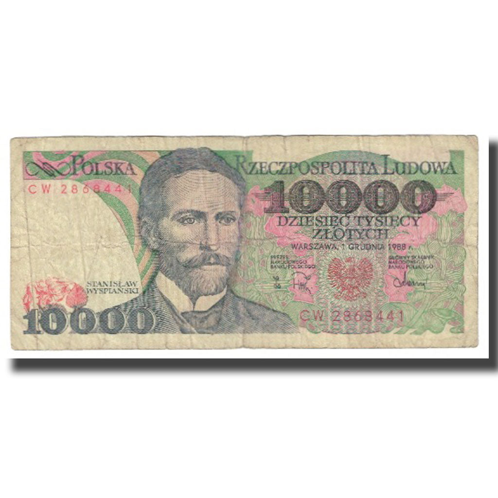 Billet, Pologne, 10,000 Zlotych, 1988, 1988-12-01, KM:151b, B+