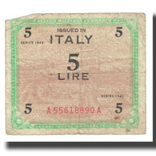 Billete, 5 Lire, 1943, Italia, SERIE DE 1943, KM:M18a, MC