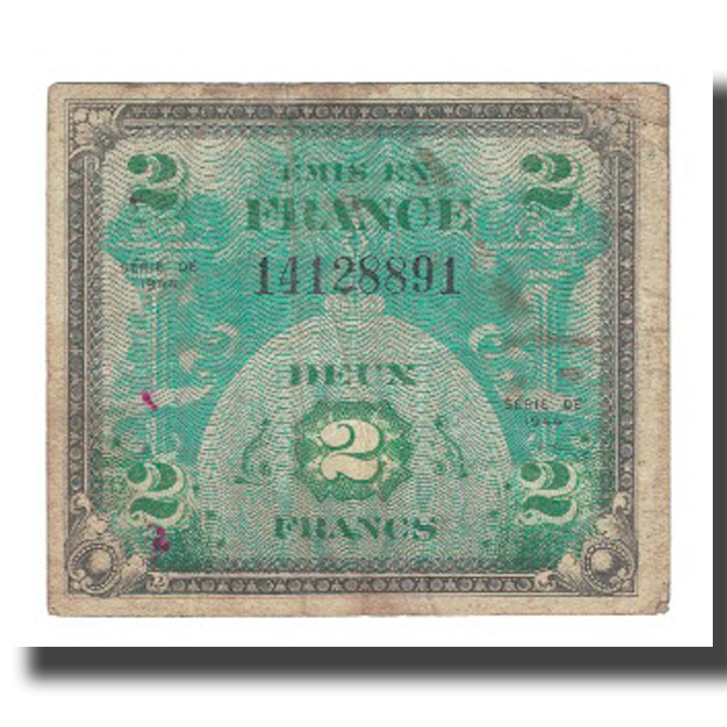 Frankreich, 2 Francs, Flag/France, 1944, Undated (1944), S+, KM:114a