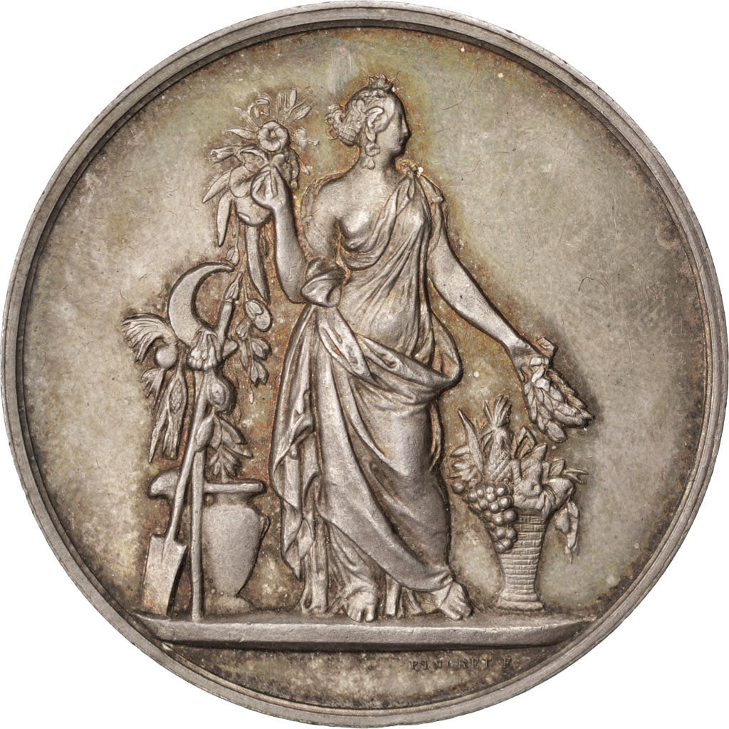France, Medal, French Third Republic, Flora, Pingret, AU(55-58), Silver