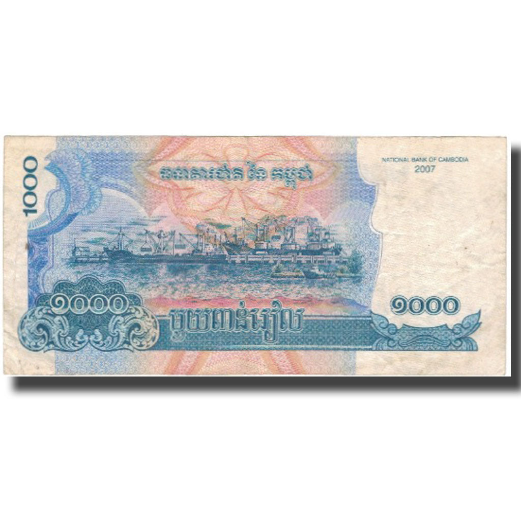 Biljet, Cambodja, 1000 Riels, 2007, Undated (2007), KM:58b, TB+