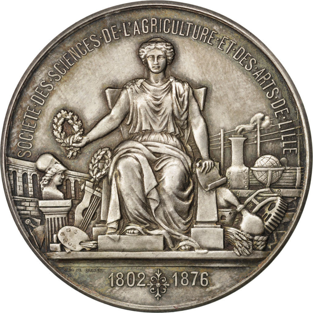 Francja, Medal, Trzecia Republika Francuska, Nauka i technologia, 1906, Grun