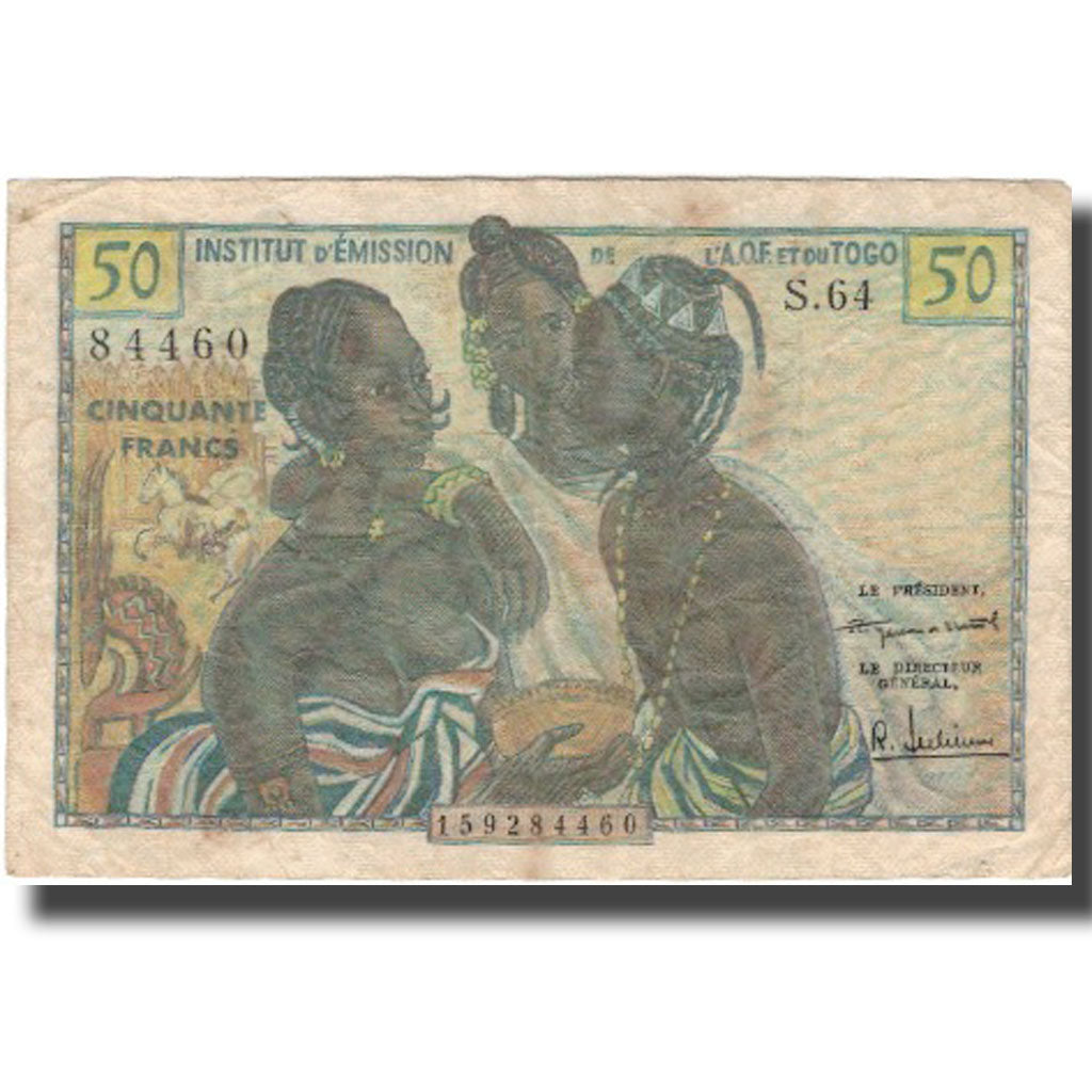Banknote, French West Africa, 50 Francs, KM:45, VF(30-35)
