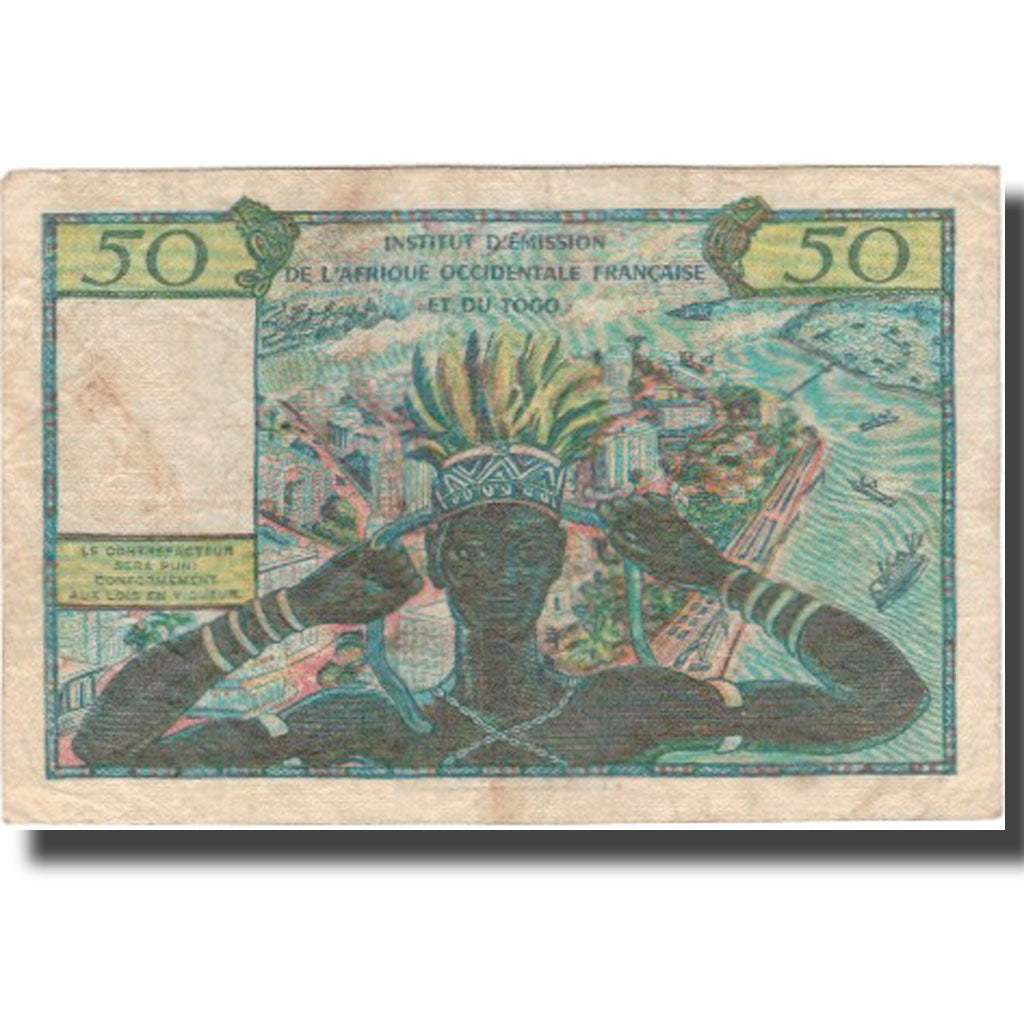 Banknote, French West Africa, 50 Francs, KM:45, VF(30-35)