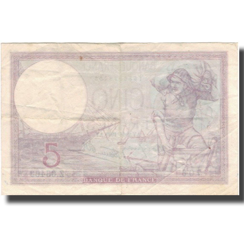 France, 5 Francs, Violet, 1939, 1939-11-02, EF(40-45), KM:83