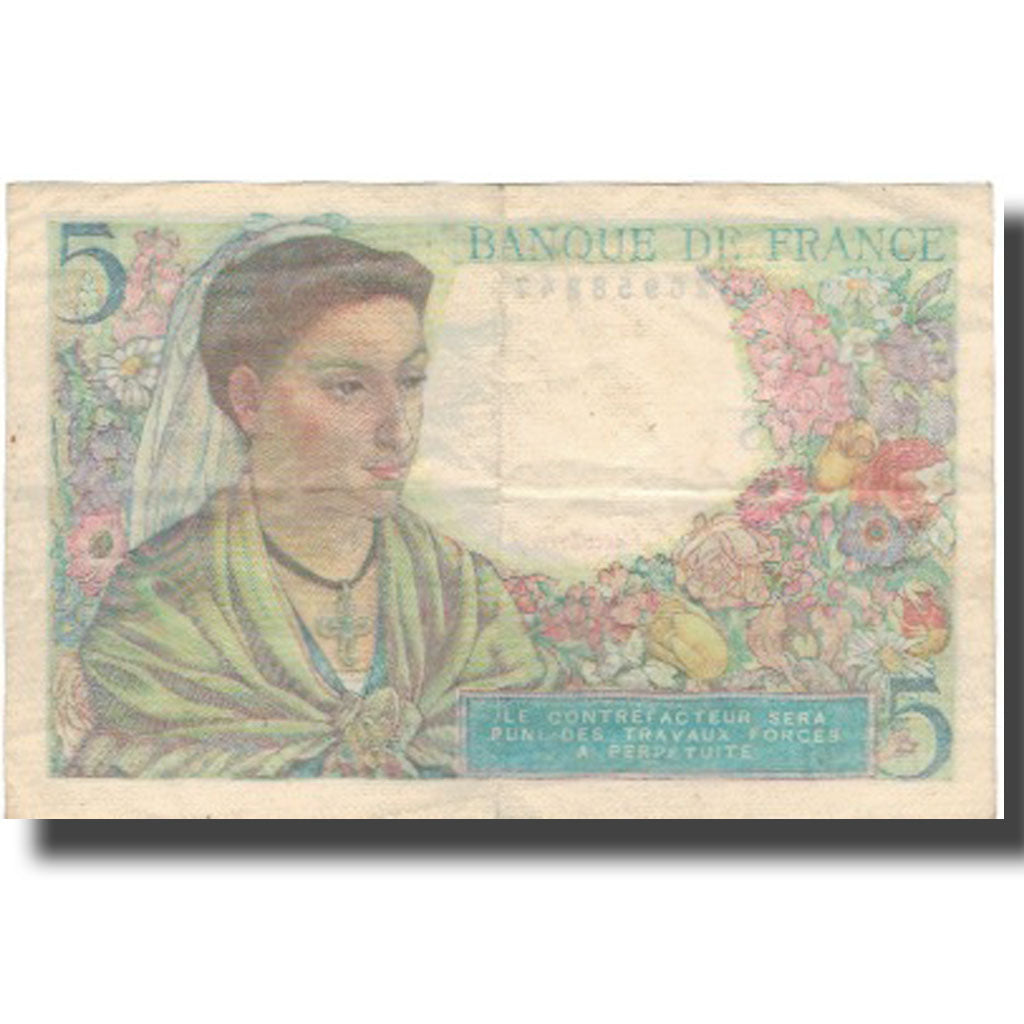 France, 5 Francs, Berger, 1945, 1945-04-05, EF(40-45), KM:98a