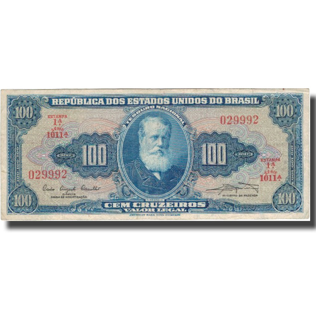 Banknote, Brazil, 100 Cruzeiros, KM:170a, VF(30-35)