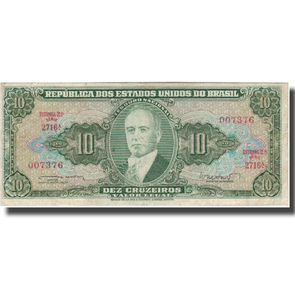 Banknote, Brazil, 10 Cruzeiros, KM:177b, VF(30-35)