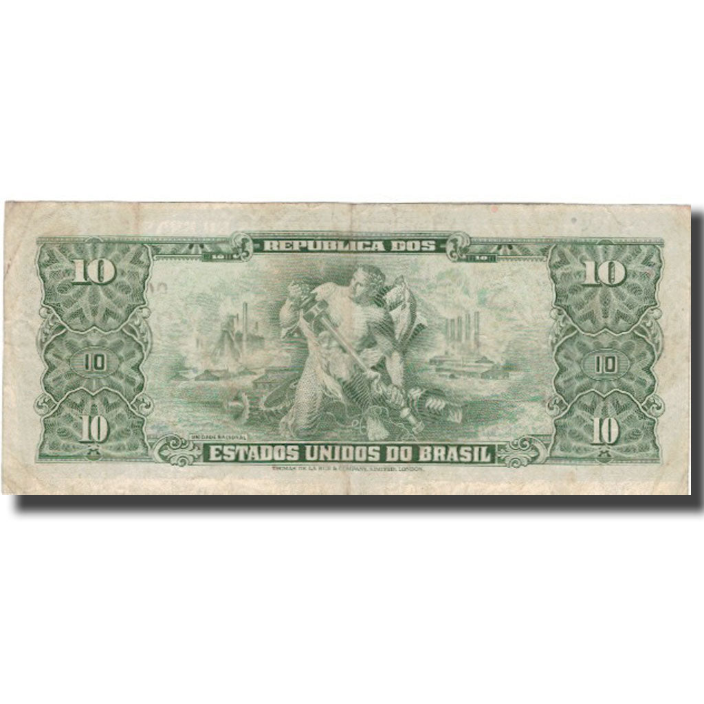 Banknote, Brazil, 10 Cruzeiros, KM:177b, VF(30-35)