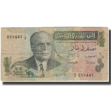 Banknote, Tunisia, 1/2 Dinar, 1973, 1973-10-15, KM:69a, VF(30-35)