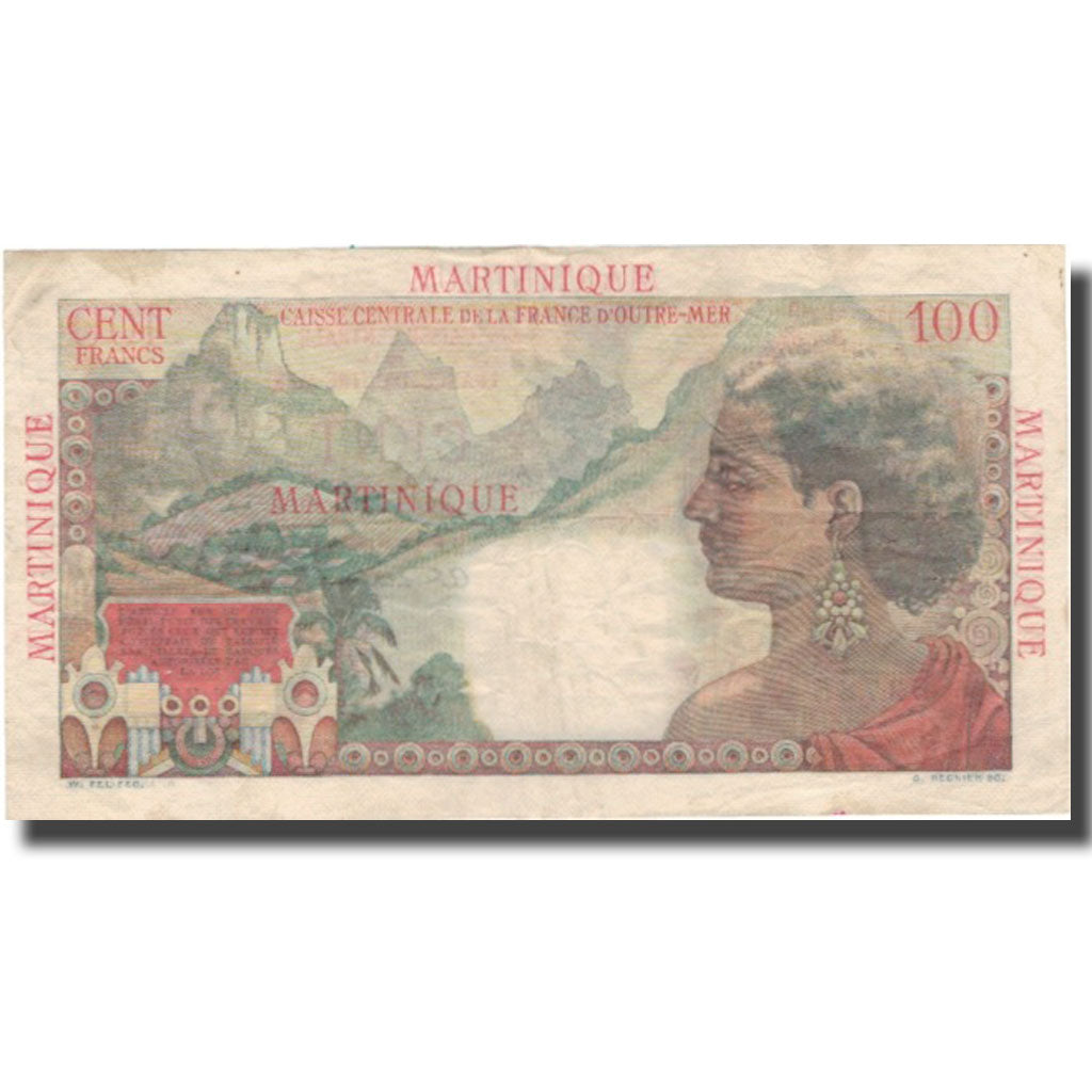 Martinique, 100 Francs, Undated (1947-49), TTB, KM:31a
