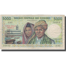 Biljet, Comoros, 5000 Francs, UNDATED (1984), KM:12a, TTB