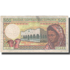 Banknote, Comoros, 500 Francs, Undated (1986- ), KM:10a, VF(30-35)