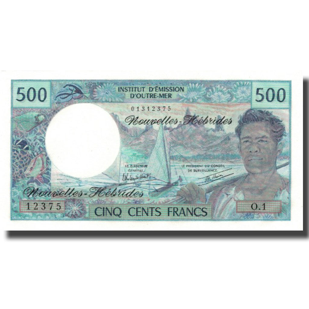 Nota, Novas Hébridas, 500 Francs, KM:19c, UNC(65-70)