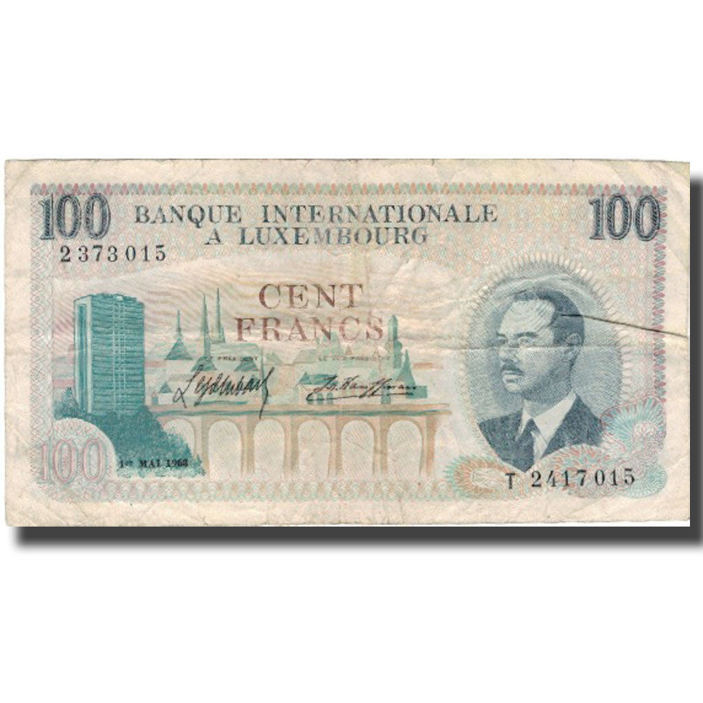 Banknote, Luxembourg, 100 Francs, 1968, 1968-05-01, KM:14A, VF(20-25)