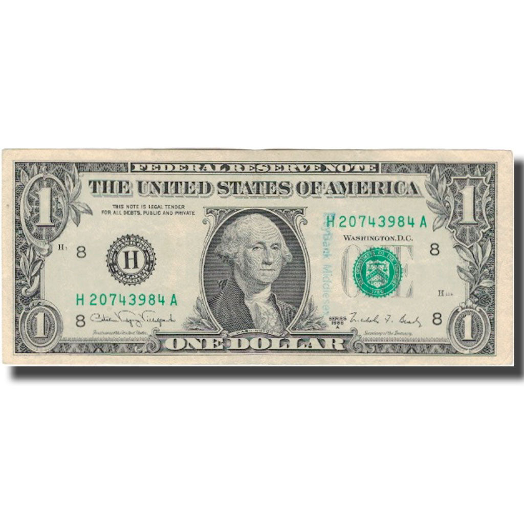 Banknote, United States, One Dollar, 1988, Undated (1988), KM:3851, AU(55-58)