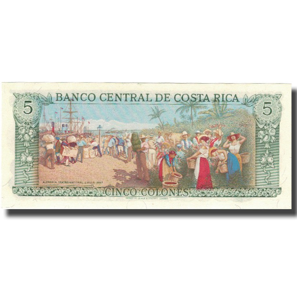 Banknote, Costa Rica, 5 Colones, 1990, 1990-01-24, KM:236d, AU(55-58)