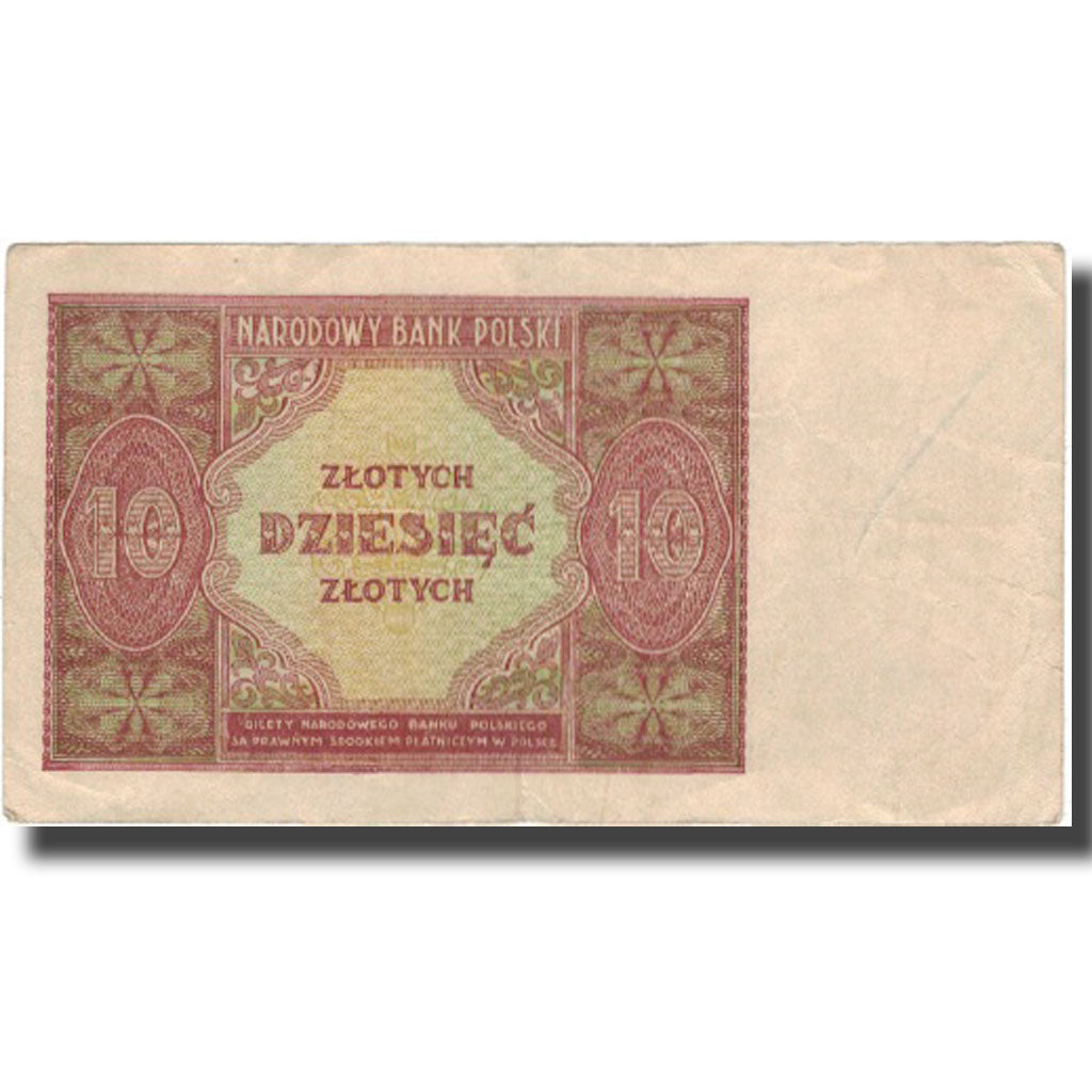Banknote, Poland, 10 Zlotych, 1946, 1946-05-15, KM:126, VF(20-25)