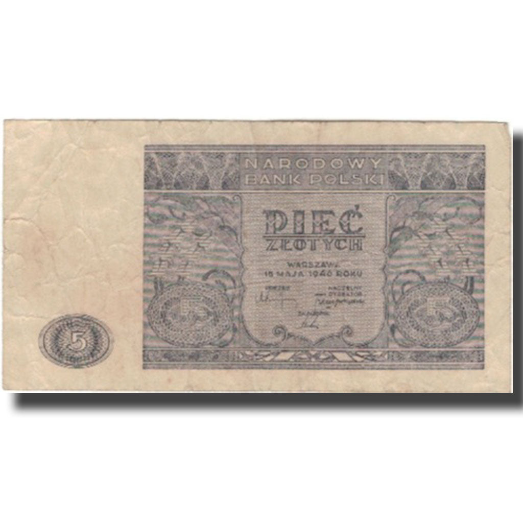 Billet, Pologne, 5 Zlotych, 1946, 1946-05-15, KM:125, TB